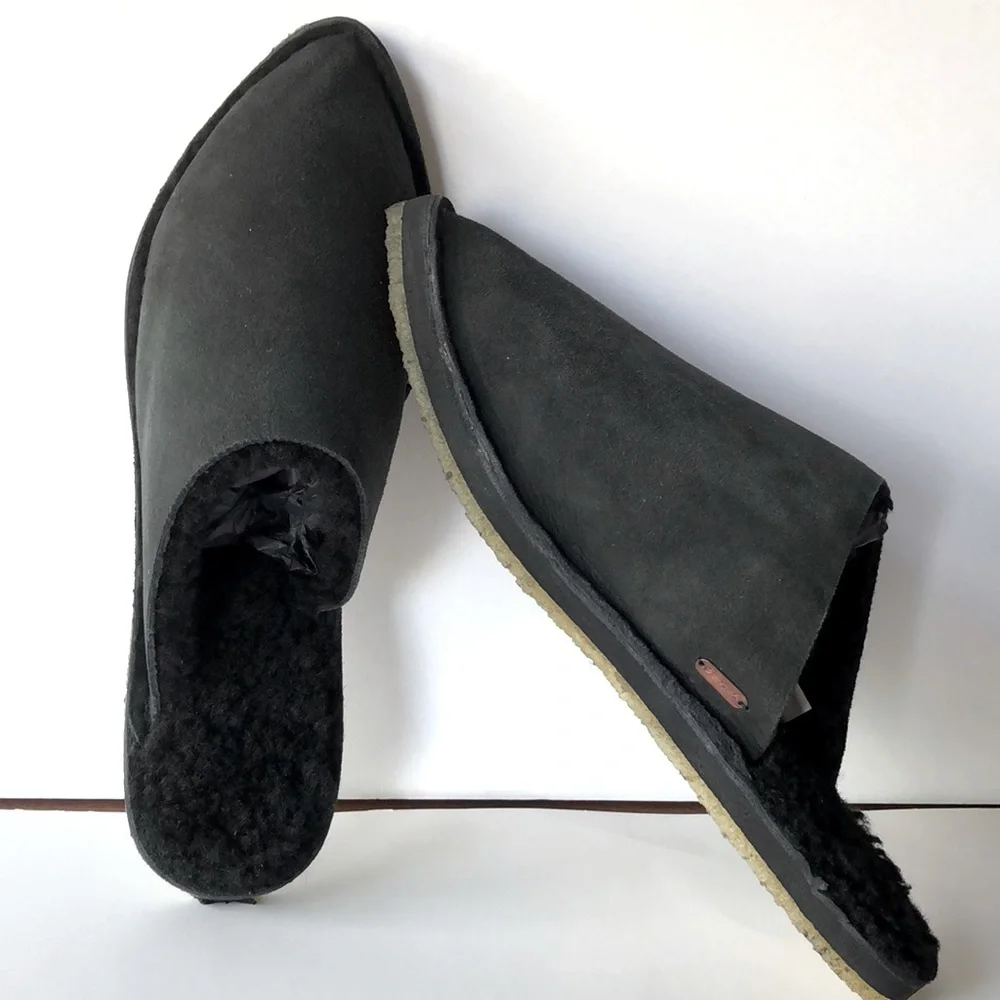 ❤️HP❤️Free People Cozy Sherpa Nova Flats Mules/cozy slippers NEW in BOX - Picture 1 of 9